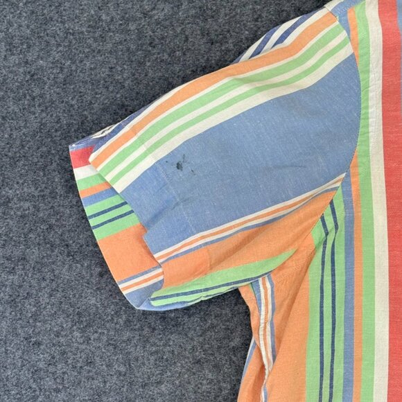 Polo Ralph Lauren Mens Classic Fit Camp Shirt Madras Stripe Loop Collar Sz XL - Picture 4 of 12